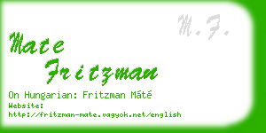 mate fritzman business card